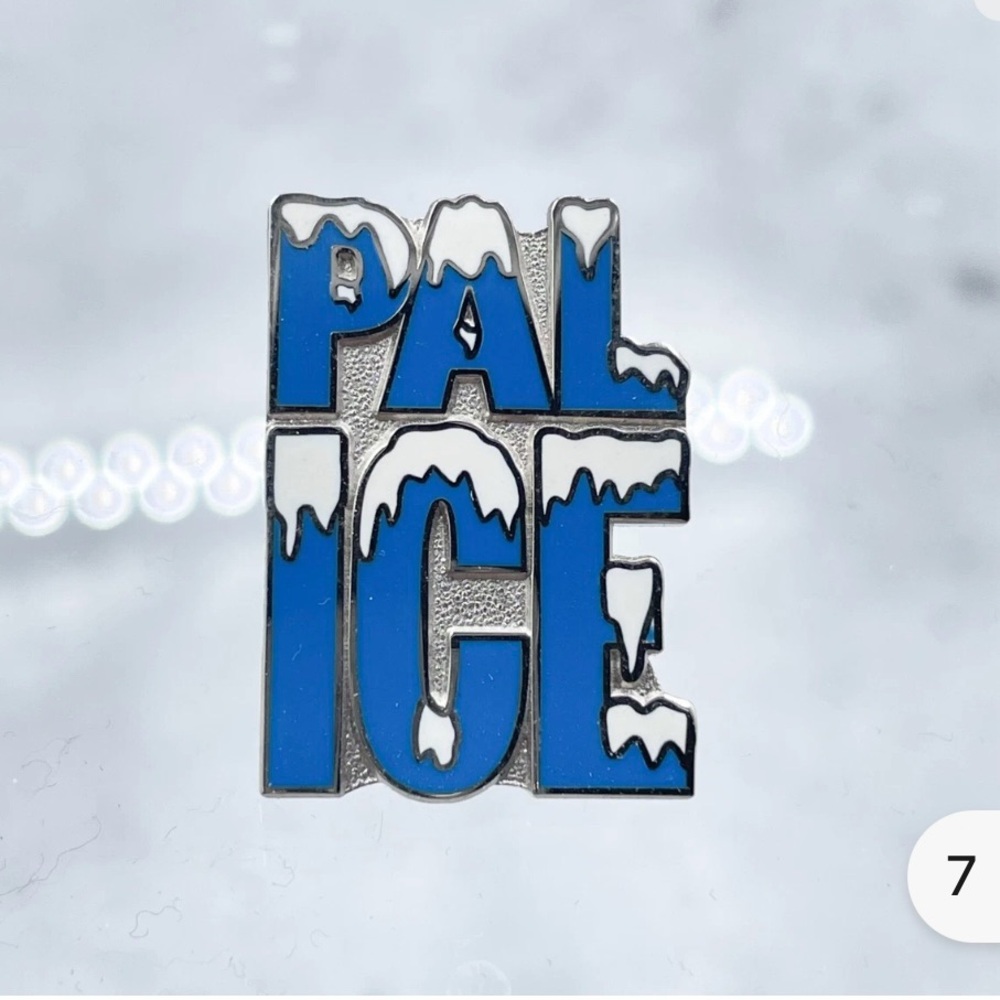 Palace Blue and Silver Pin Skateboards FW18 Pal Ice Pin Badge Accessories